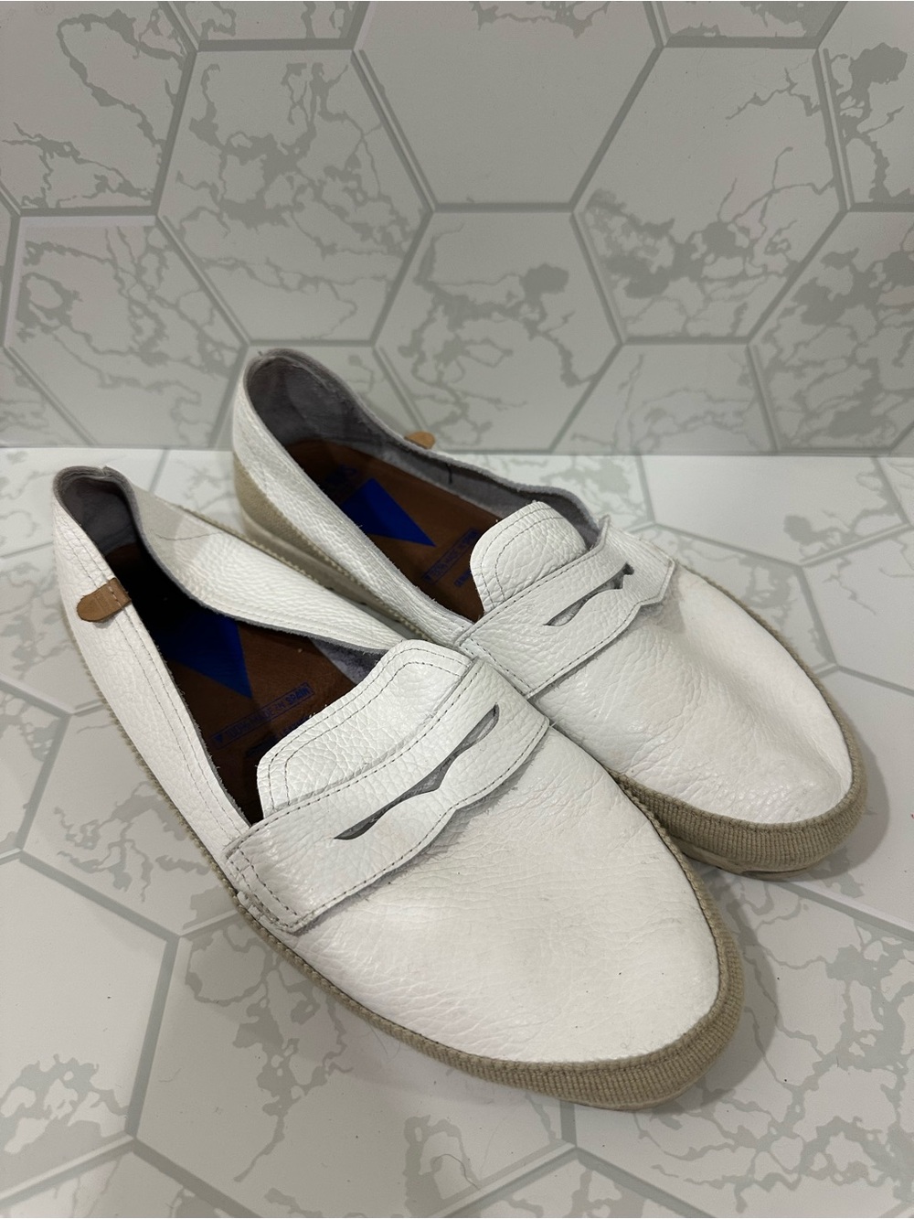 Women’s White Leather Slip-On Loafers
